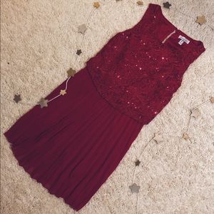 red lace party dress